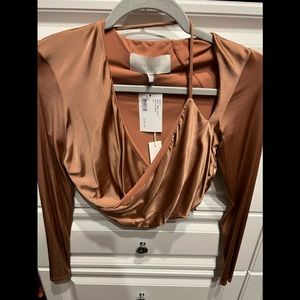 Michelle Mason NWT wrap top SZ Small